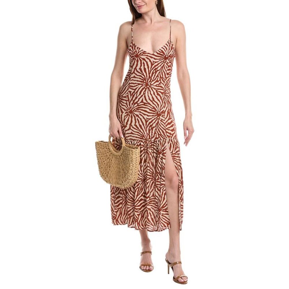Saltwater Luxe Womens  Linen-Blend Midi Dress